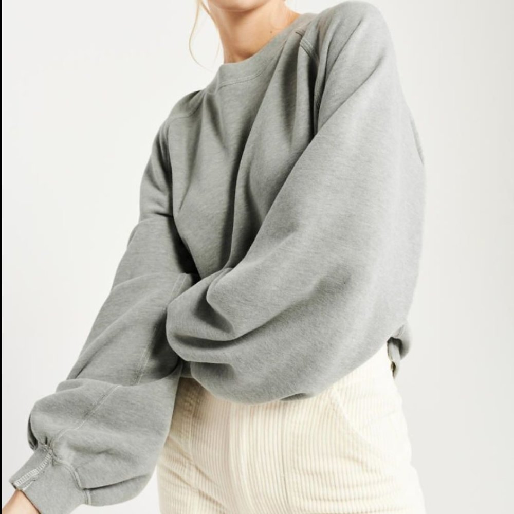 Abercrombie Navy Balloon Sleeve Sweater